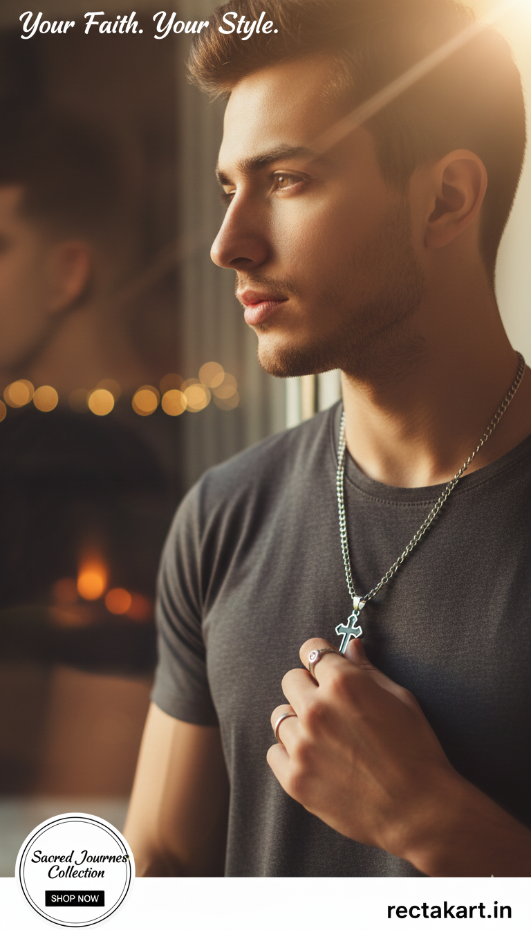 Premium Stainless Steel Cross Pendant Chain – Unisex Fashion Necklace