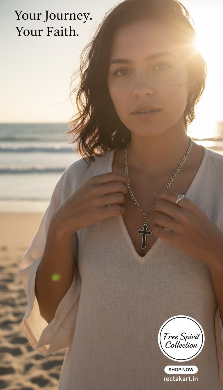 Premium Stainless Steel Cross Pendant Chain – Unisex Fashion Necklace